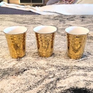 Gold glass solo cup set